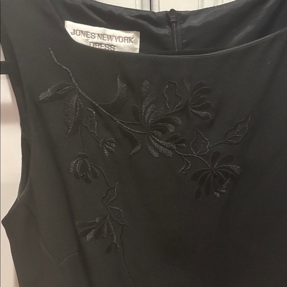Jones New York Black Dress with Floral Detail
